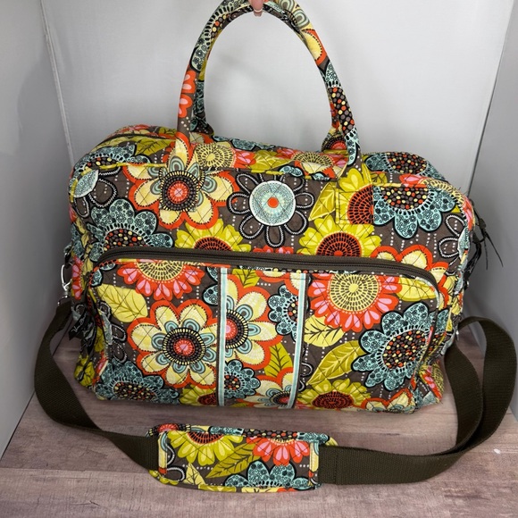 Vera Bradley Handbags - Vera Bradley Weekender Carry On Duffle Bag Flower Shower w/ Shoulder Strap